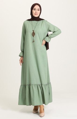 Green Almond Hijab Dress 5009-07