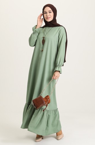 Green Almond Hijab Dress 5009-07