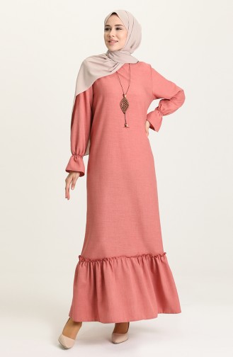 Robe Hijab Rose Pâle 5009-08