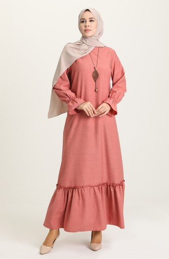 Robe Hijab Rose Pâle 5009-08