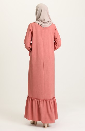 Beige-Rose Hijab Kleider 5009-08