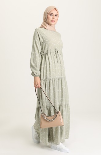 فستان أخضر فاتح 81802-03