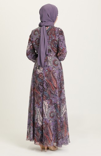 Purple Hijab Dress 4222-03