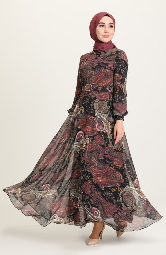 Black Hijab Dress 4222-05