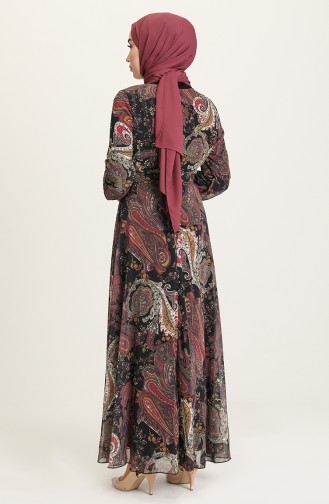 Schwarz Hijab Kleider 4222-05