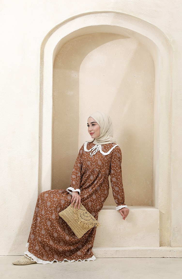 Brown Hijab Dress 21Y840002 Sefamerve