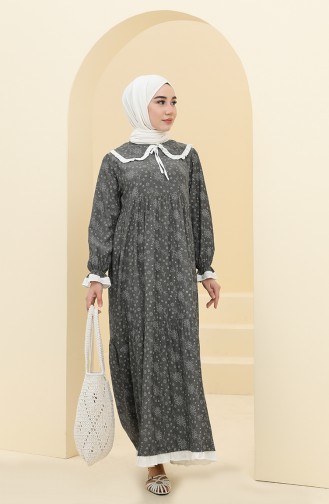 Grau Hijab Kleider 21Y8400-06