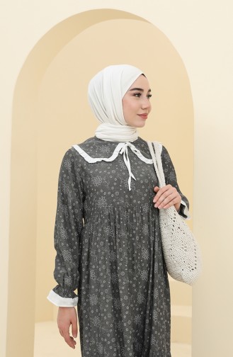 Grau Hijab Kleider 21Y8400-06