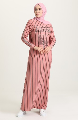 Dusty Rose Hijab Dress 0884-06