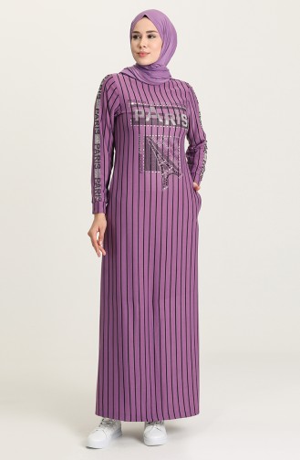 Purple Hijab Dress 0884-07