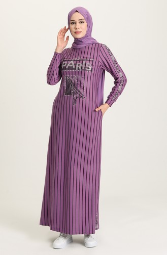 Purple Hijab Dress 0884-07