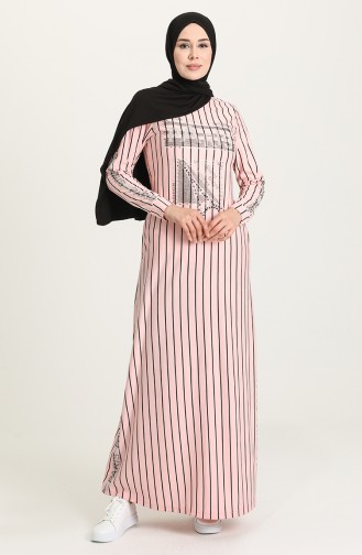 Powder Hijab Dress 0884-09
