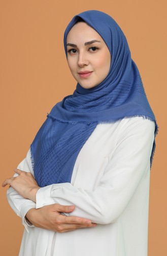 Simli Pamuk Eşarp 1026-09 İndigo
