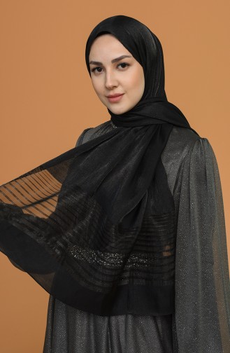 Zerafet Abiye Şal 11016-01 Siyah