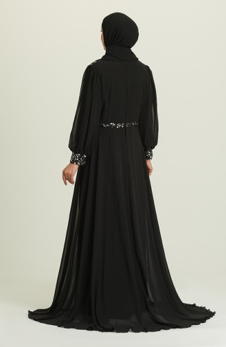 Schwarz Hijab-Abendkleider 3415-02