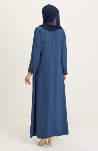 Indigo Hijab Evening Dress 5501-01