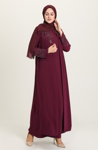 Purple İslamitische Avondjurk 5501-03