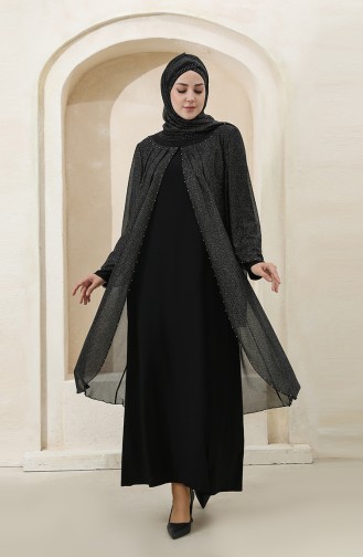 Schwarz Hijab-Abendkleider 3159-01
