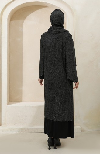 Black Hijab Evening Dress 3159-01