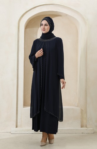 Habillé Hijab Bleu Marine 3160-03