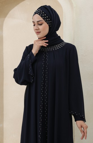 Habillé Hijab Bleu Marine 3160-03