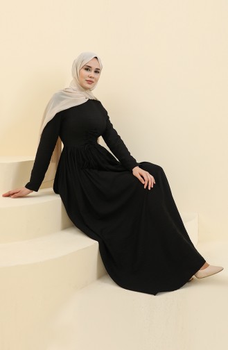 Schwarz Hijab Kleider 228349-01