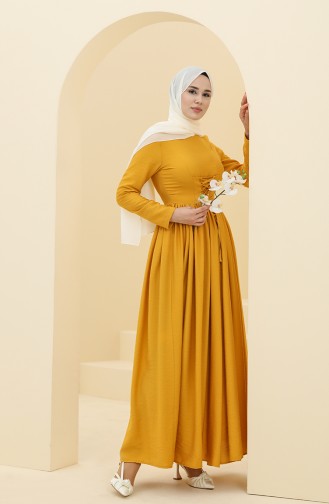 Yellow Hijab Dress 8349-02