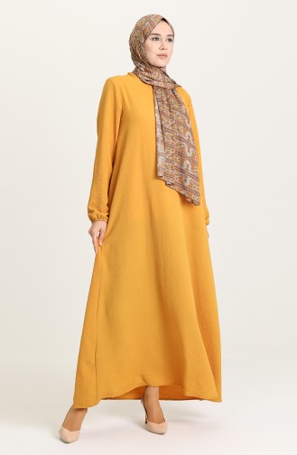 Senf Hijab Kleider 0636-01