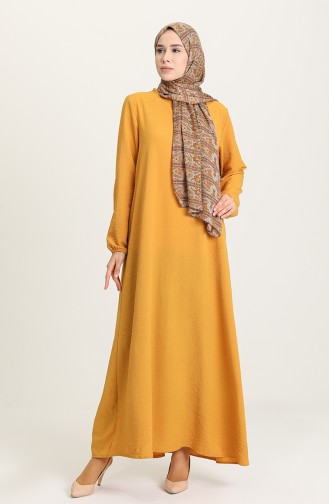 Mustard Hijab Dress 0636-01