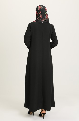 Schwarz Hijab Kleider 0636-05