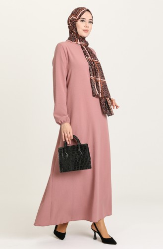 Dusty Rose Hijab Dress 0636-06