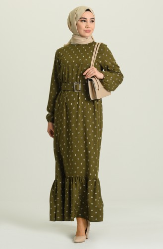 Khaki Hijab Kleider 2205-01