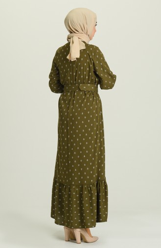 Khaki Hijab Kleider 2205-01