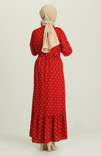 فستان أحمر كلاريت 2205-03