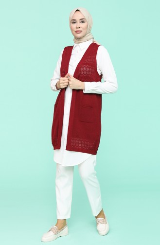 Claret red Gilet 4312-09