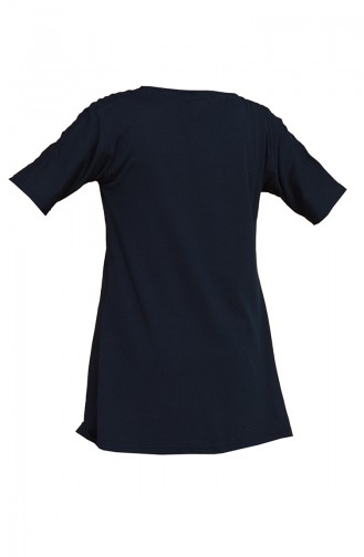 Baskılı T-shirt 5602-03 Lacivert