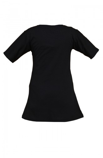 Baskılı T-shirt 5604-02 Siyah