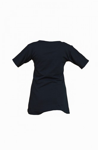 Baskılı T-shirt 5604-03 Lacivert