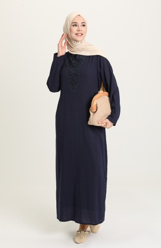 Dunkelblau Hijab Kleider 0099-01