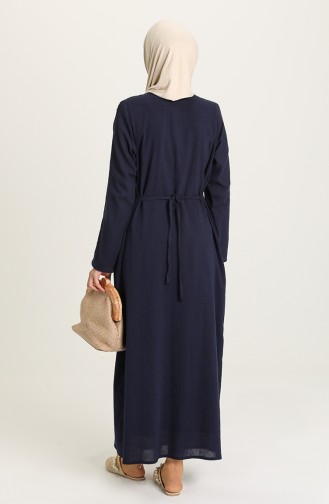 Navy Blue Hijab Dress 0099-01