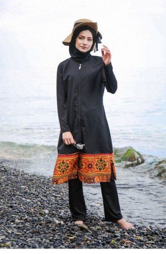 Schwarz Hijab Badeanzug 109