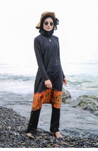 Schwarz Hijab Badeanzug 109
