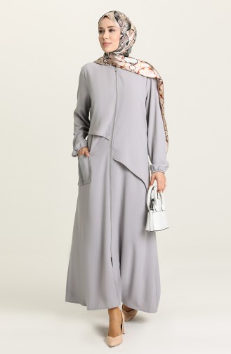 Gray Abaya 8047-02