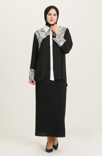 Black Overhemdblouse 8014-02