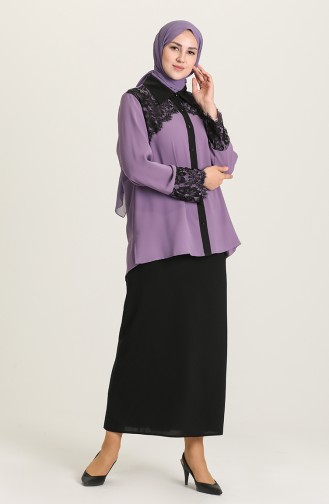 Purple Overhemdblouse 8014-04