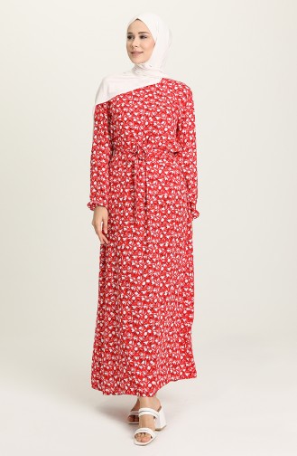 Red Hijab Dress 0078-03
