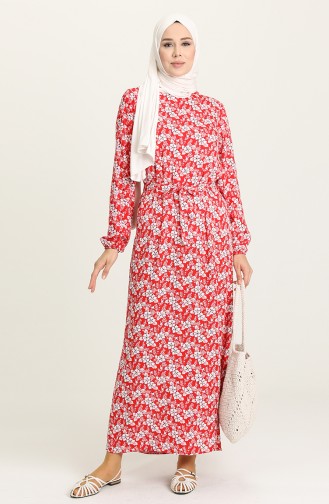 Red Hijab Dress 0079-03