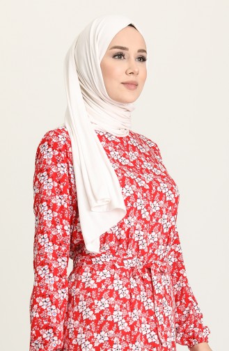 Rot Hijab Kleider 0079-03
