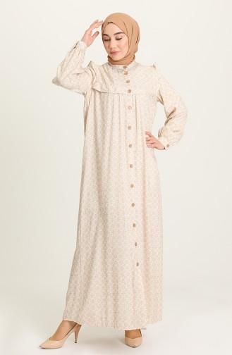 Beige Hijab Dress 21Y8346A-05