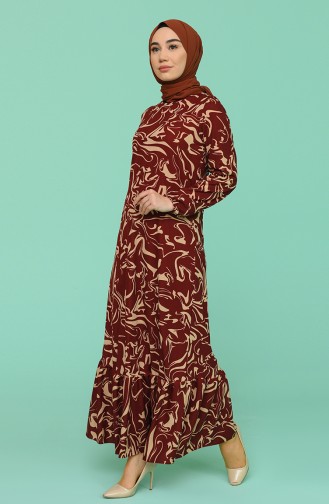 Robe Hijab Couleur brique 5641B-04